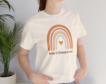 Mental Health Awareness Tee - Therapy Rainbow Graphic