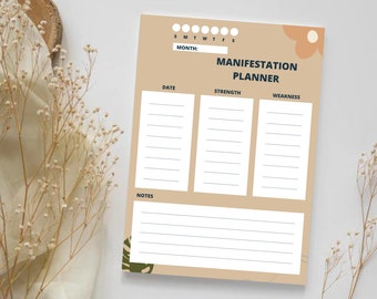 Planificador de manifestación de la Ley de la Atracción, plantilla de tablero de visión (digital)
