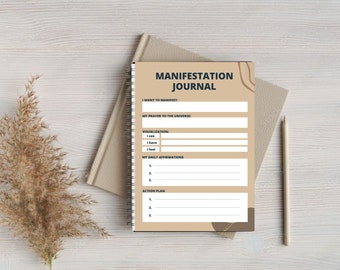 Diario de manifestación de la Ley de la Atracción, plantilla de tablero de visión (digital e imprimible)