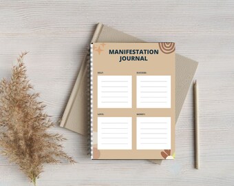 Diario de manifestación imprimible, plantilla de tablero de visión (descarga digital)
