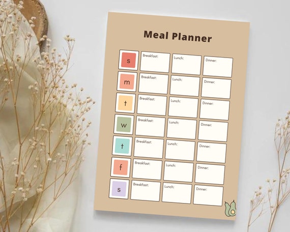 Minimalist Meal Planner Meal Planner Printable Meal Planner - Etsy