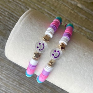 NEW!!! Heishi Bracelet | Smiley face bracelet | Clay Bead Bracelet | Summer Bracelet | Gift for Her | bracelets | Happy beads | Fun Jewelry