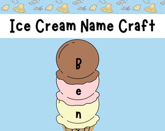 Activité de création de noms de crème glacée personnalisée pour les enfants - Feuille d'exercices éducatifs et créatifs estivaux amusants