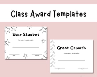 Customizable End-of-Year Student Recognition Certificates: Printable School Award Templates