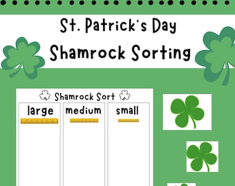 Activité mathématique de tri de trèfle pour la Saint-Patrick pour le préscolaire et la maternelle