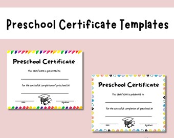 Customizable PreK Graduation Diploma Template - Personalized Award for Preschool Achievement