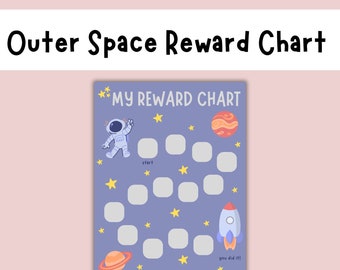 Space Theme Reward Chart Printable for Kids and Toddlers, Behavior and Chore Tracker