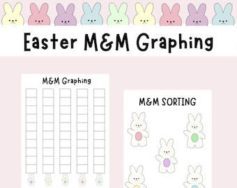 Activité de tri graphique de Pâques M&M amusante pour enfants d'âge préscolaire - Téléchargement numérique