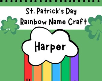 Rainbow Name Craft, St Patrick's Day, Kids Craft, Preschool Craft, Digital Download