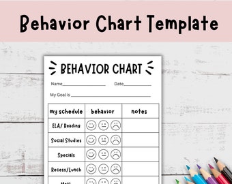 Modèle modifiable de suivi du comportement des enfants en téléchargement numérique Canva
