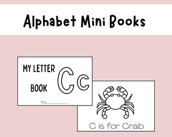 Mini-livres de l'alphabet A-M, liseuse de la petite enfance imprimable pour le préscolaire