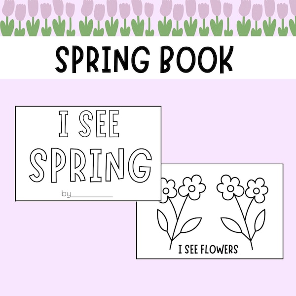 Spring Book, Spring Activity, Emergent Reader, Digital Download