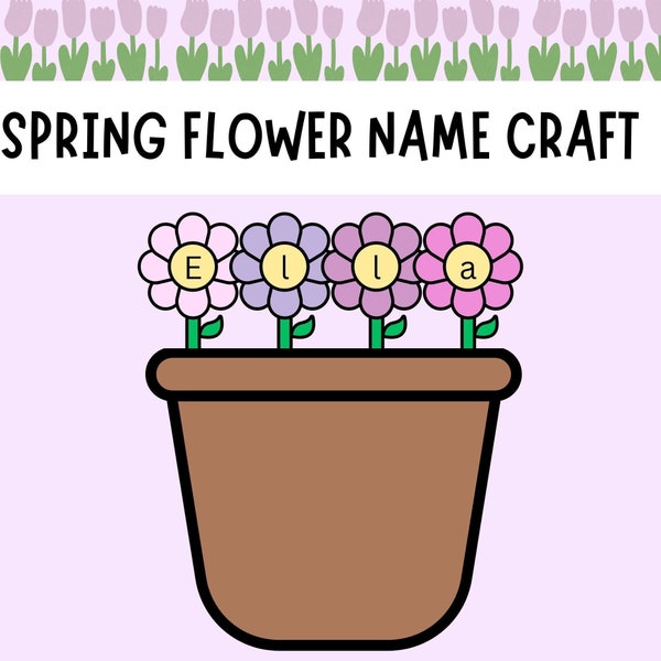 Spring Flower Name Craft, Spring Craft, Kids Craft, Preschool Craft, Spring Activity