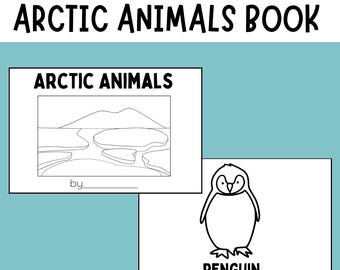 Livre d'activités hivernales animaux de l'Arctique en téléchargement numérique pour enfants, maternelle, préscolaire, feuilles de calcul imprimables éducatives, école à la maison