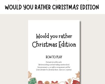 Cartes de Noël Préférez-vous • Jeu de fête des fêtes (téléchargement numérique)