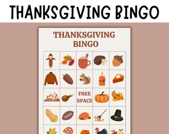 Printable Thanksgiving Bingo for Family Fun and Kids Activities