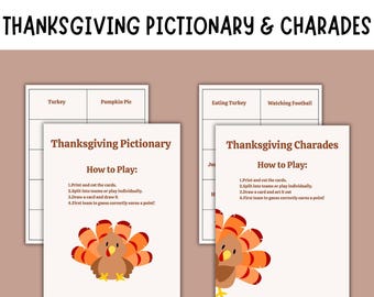Action de grâces et charades | Jeu familial à imprimer (téléchargement numérique)