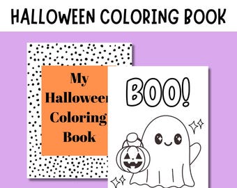 Spooky Halloween Printable Coloring Book: Instant Download Kids Activity Pages for October Fun