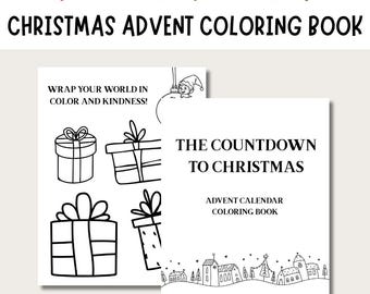 Calendrier de l'Avent de Noël pour enfants à colorier (téléchargement numérique)