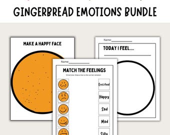 Gingerbread Emotions Bundle PreK Kindergarten Worksheets Social Emotional Learning Homeschool Preschool Curriculum Resources