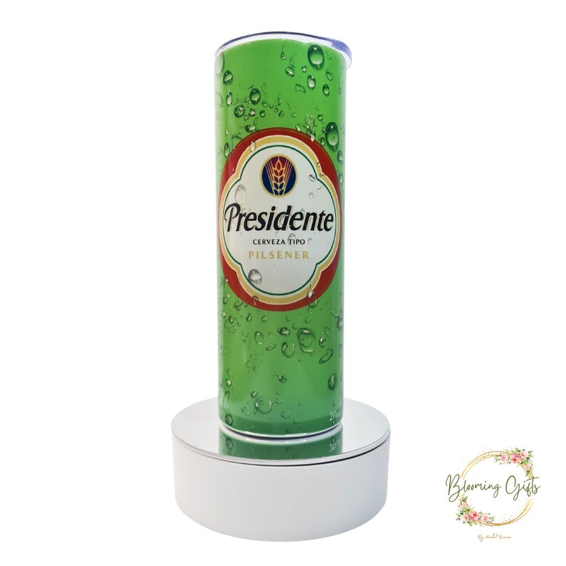 Presidente Beer 20oz. Tumbler, Dominican Republic Iconic Beer, Cerveza