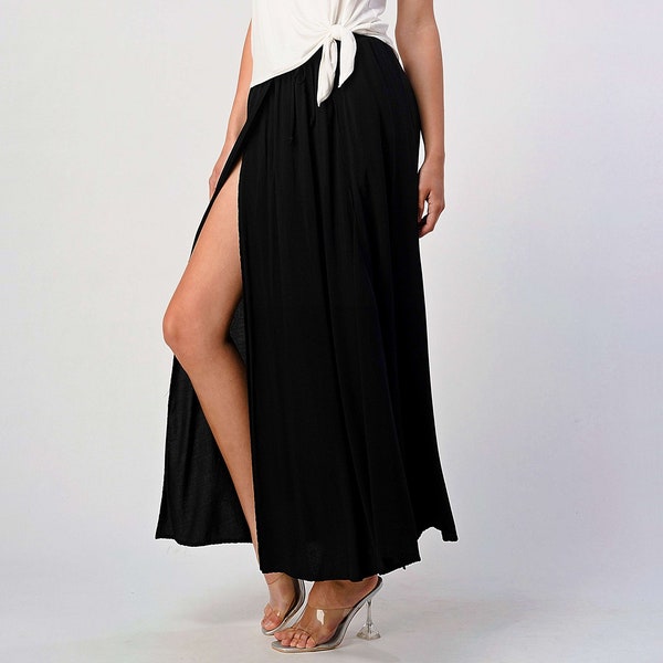 Flowy Maxi Skirt with Slits