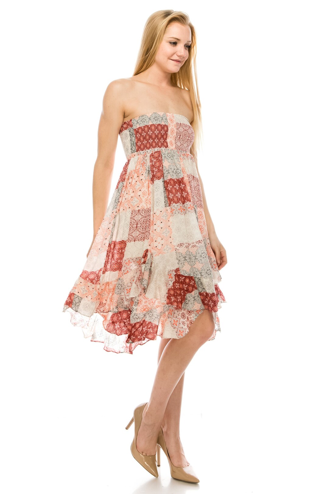 Smocked Back Tube Dress main image 1