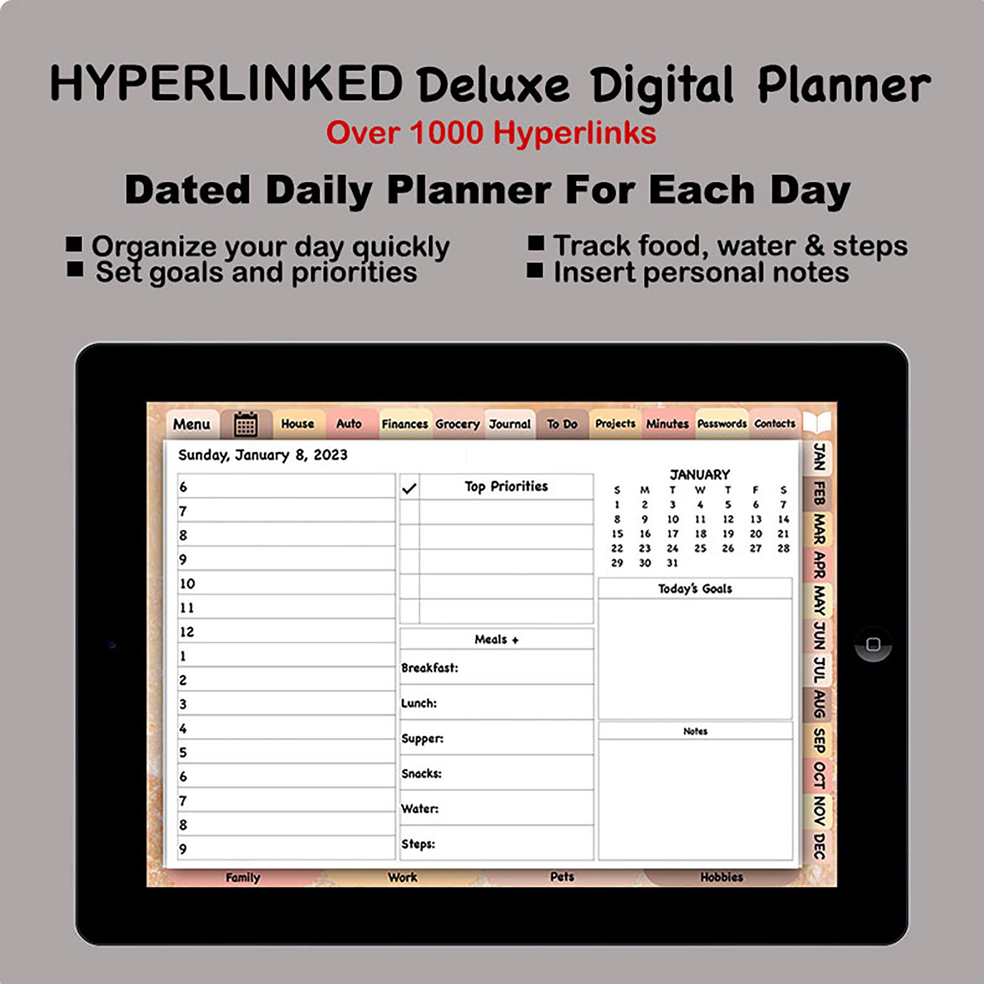 Digital Planner 2023 & 2024 2 Years Dated iPad Planner - Etsy