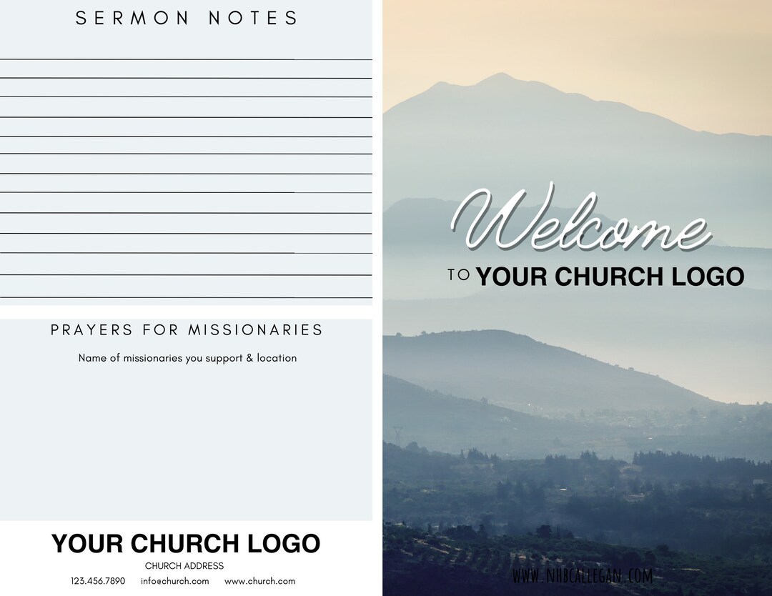 CHURCH Bulletin Etsy CHURCH Bulletin Etsy