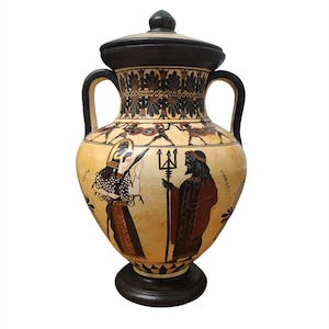 Ancient Attica Black White Figure Pottery Goddess Athena God Poseidon Amasis Greek Mythology Greek Art Gallery shop