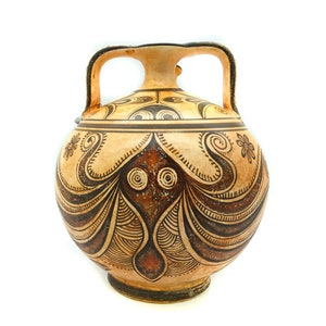 Ancient Greek Minoan Octopus, False Neck Jar, Ancient Pseudostomos, Ancient Ceramic Vase, Greek Art Gallery Shop  23 cm  7.87 in