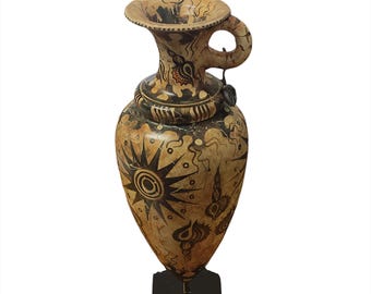 Vase En Céramique Grec Style Marin - Amphore Avec Coquillages, Fait Main En Grèce, Neuf