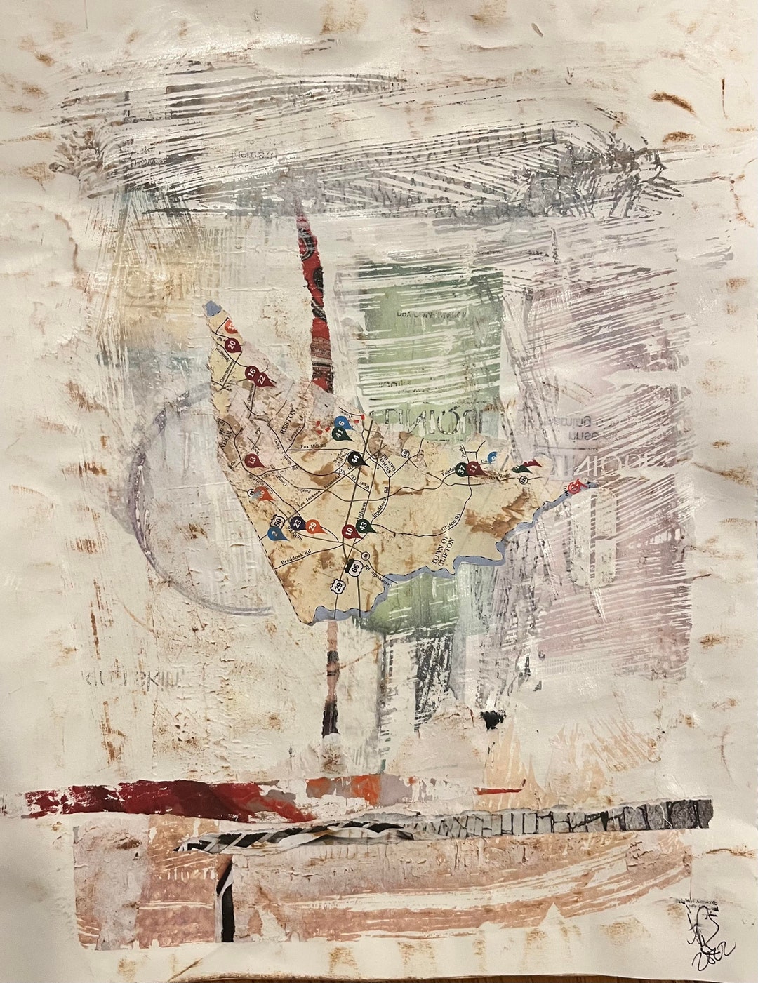 Abstract Mixed Media Collage Art 11x14in - Etsy