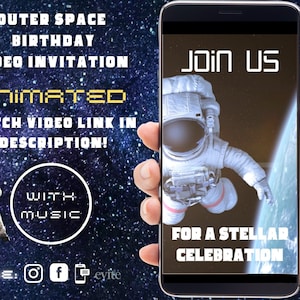 Outer Space Birthday Video Invitation