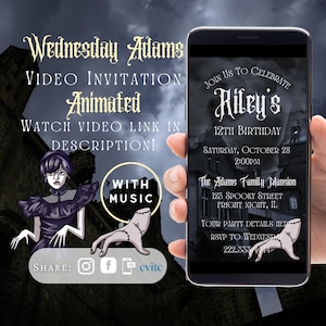Wednesday Adams Animated Party Invitation
