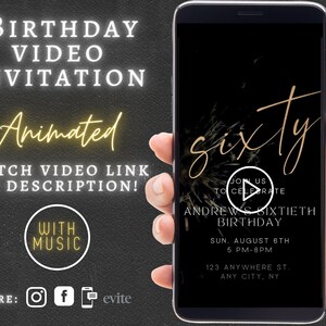60th Birthday Party Animated Invitation