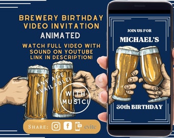 Beer Birthday Animated Invitation