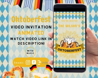 Oktoberfest Animated Video Text Party Invitation