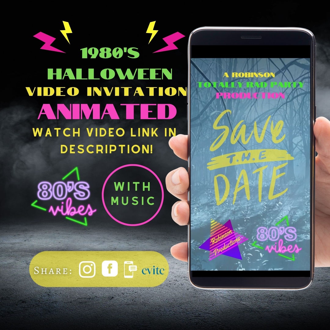 1980's Halloween Animated Party Invitation - Etsy