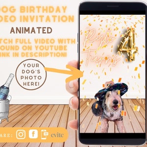 Dog Birthday Paw-ty Video Invitation