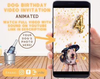 Dog Birthday Paw-ty Video Invitation