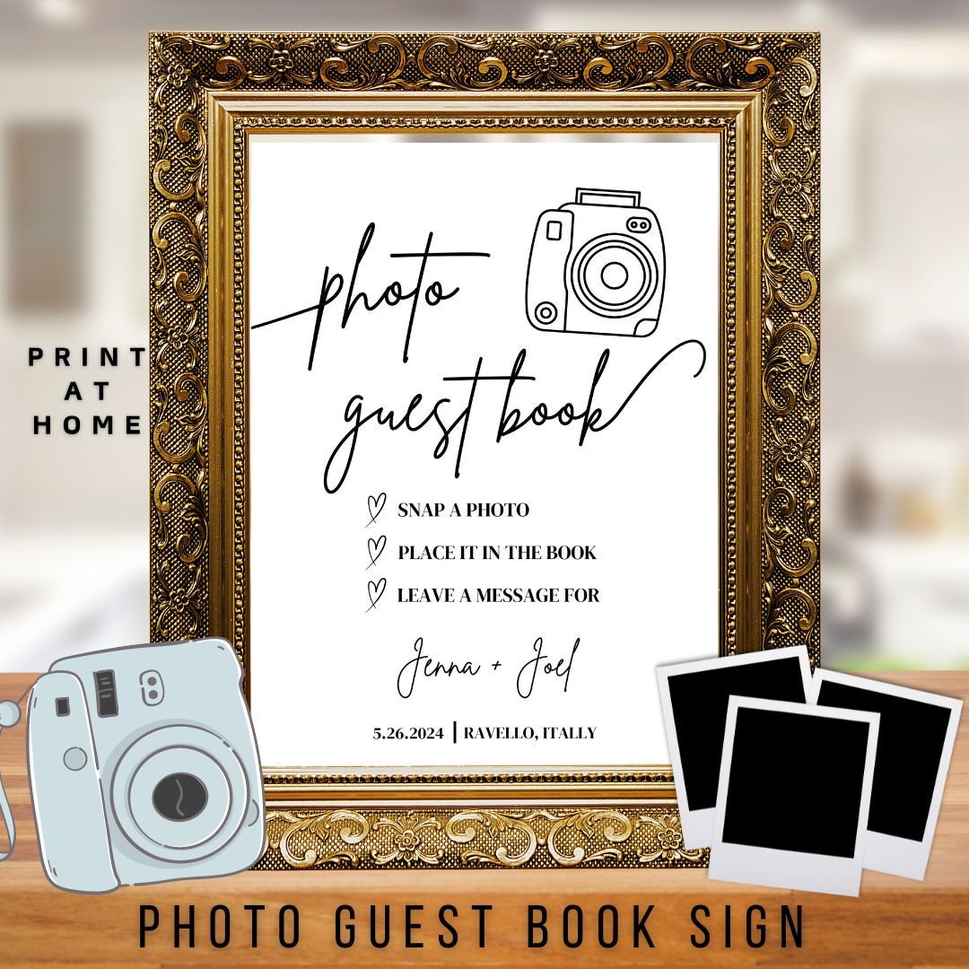 Wedding Photo Guest Book Sign TEMPLATE - Etsy
