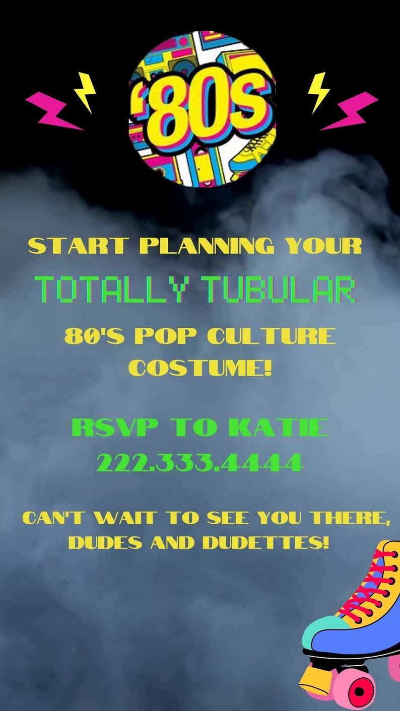 1980's Halloween Animated Party Invitation - Etsy