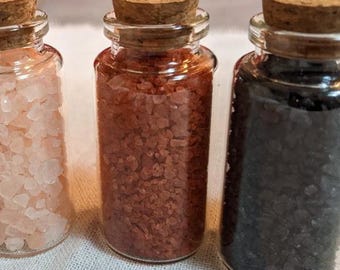 Witchy Ritual Salts: Black, Himalayan, Dead Sea, Red Alaea (30 ml jar)