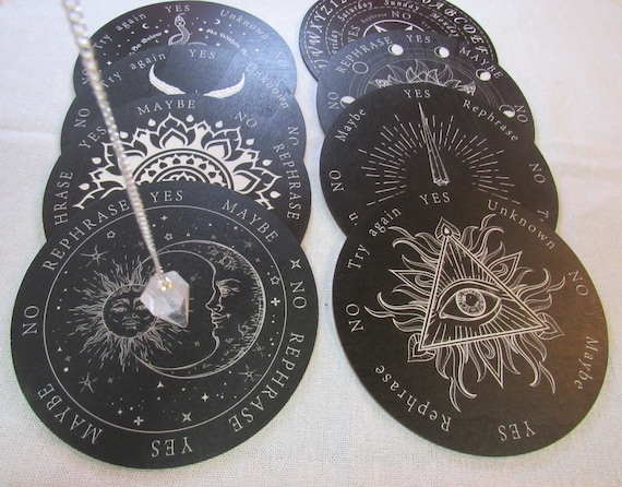 Pendulum Board (6-in, 2-sided) + Crystal Pendulum (Pick 1 of Each)