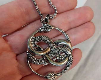 Double Snake Ouroboros Pendant + Chain