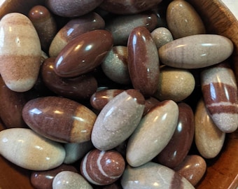 Shiva Lingam Stones (Set of 5, 1+ inch each) + Pouch