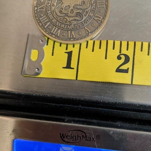 Peut inclure: Une pi&egrave;ce de monnaie en laiton avec un motif de cr&acirc;ne et de serpent. La pi&egrave;ce mesure 1 pouce de diam&egrave;tre et p&egrave;se 16 grammes. La pi&egrave;ce porte l'inscription "Memento Mori" et "Remember You Must Die" sur le bord.