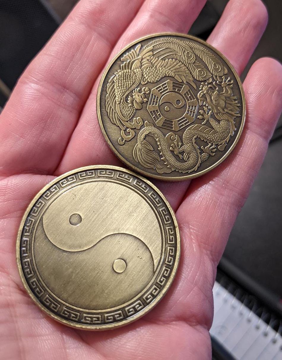 Yin Yang Tai Chi Challenge Coin Phoenix Dragon - Etsy