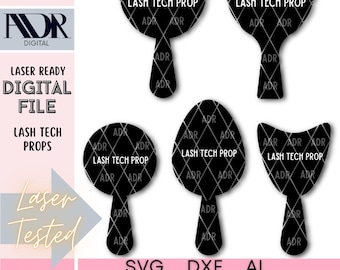 SVG Lash Tech Props, Multiple Styles, Props for Social Media Handles, Lash Tech Business, Laser Cut File, Digital Download